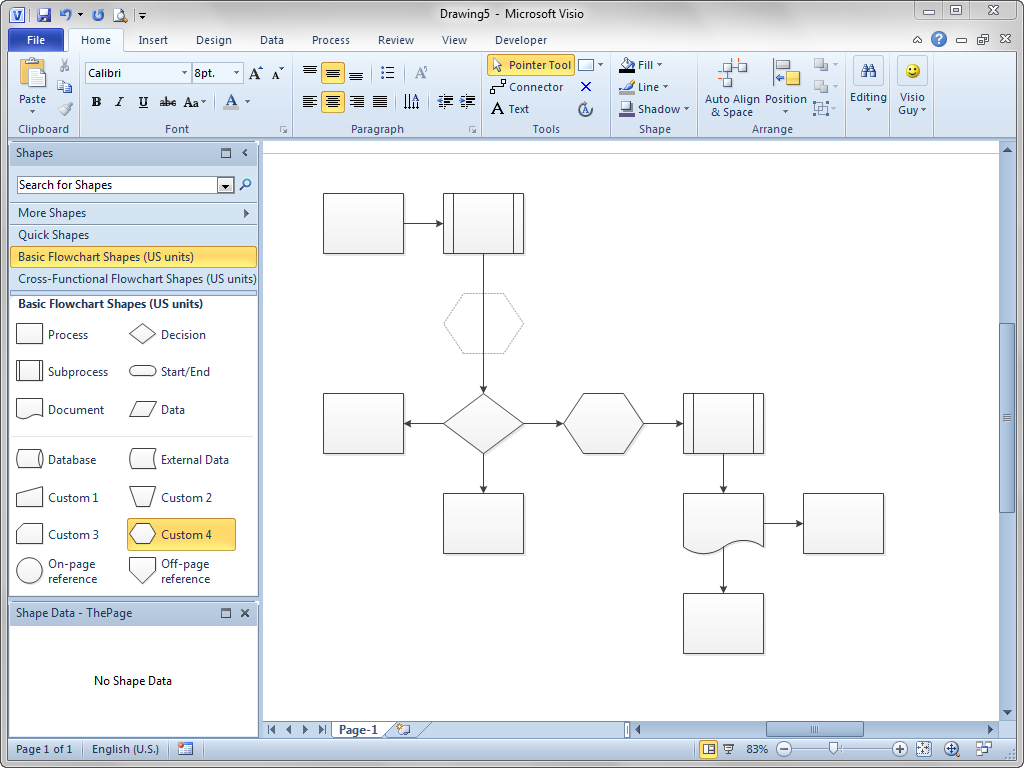 visio process flow shapes